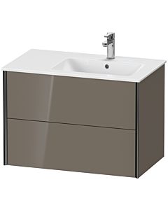 Duravit Meuble sous-vasque XViu XV41590B289 81x48x56cm, 2 tiroirs, vasque à droite, noir mat, gris flanelle brillant
