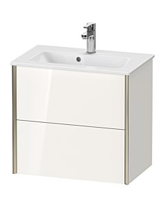 Duravit XViu vanity unit XV41780B122 61 x 56 x 39 cm, white high gloss, 2 drawers, wall-hung, matt champagne