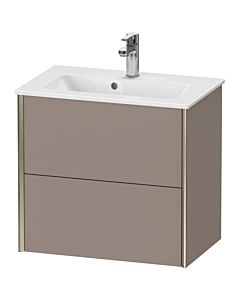Duravit Meuble sous-vasque XViu XV41780B143 61 x 56 x 39 cm, basalte mat, 2 tiroirs, suspendu, champagne mat
