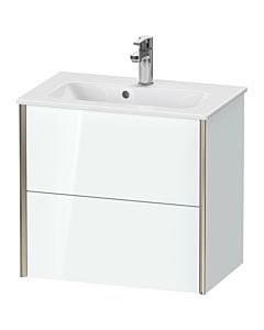 Duravit Meuble sous-vasque XViu XV41780B185 61 x 56 x 39 cm, blanc brillant, 2 tiroirs, suspendu, champagne mat
