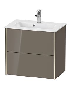 Duravit XViu vanity unit XV41780B189 61 x 56 x 39 cm, flannel gray high gloss, 2 drawers, wall-hung, matt champagne