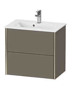 Duravit XViu Waschtisch-Unterschrank XV41780B190 61 x 56 x 39 cm, flannel grey seidenmatt, 2 Schubkästen, wandhängend, champagner matt