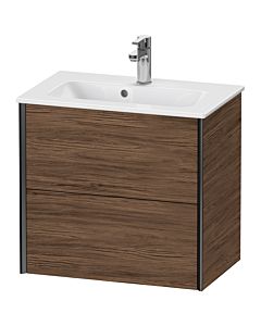 Duravit Meuble sous-vasque XViu XV41780B221 61 x 56 x 39 cm, noyer foncé, 2 tiroirs, suspendu, noir mat