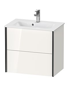 Duravit XViu Waschtisch-Unterschrank XV41780B222 61 x 56 x 39 cm, weiß hochglanz, 2 Schubkästen, wandhängend, schwarz matt