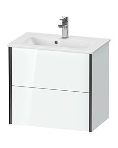 Duravit Meuble sous-vasque XViu XV41780B285 61 x 56 x 39 cm, blanc brillant, 2 tiroirs, suspendu, noir mat