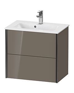 Duravit Meuble sous-vasque XViu XV41780B289 61 x 56 x 39 cm, gris flanelle brillant, 2 tiroirs, suspendu, noir mat