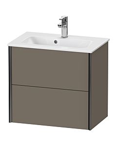 Duravit XViu Waschtisch-Unterschrank XV41780B290 61 x 56 x 39 cm, flannel grey seidenmatt, 2 Schubkästen, wandhängend, schwarz matt