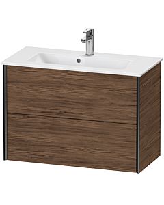 Duravit XViu Waschtisch-Unterschrank XV41790B221 81 x 56 x 39 cm, nussbaum dunkel, 2 Schubkästen, wandhängend, schwarz matt