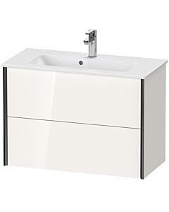 Duravit XViu Waschtisch-Unterschrank XV41790B222 81 x 56 x 39 cm, weiß hochglanz, 2 Schubkästen, wandhängend, schwarz matt
