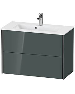 Duravit Meuble sous-vasque XViu XV41790B238 81 x 56 x 39 cm, gris dolomiti brillant, 2 tiroirs, suspendu, noir mat