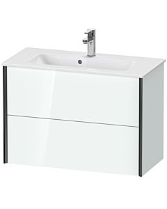 Duravit Meuble sous-vasque XViu XV41790B285 81 x 56 x 39 cm, blanc brillant, 2 tiroirs, suspendu, noir mat