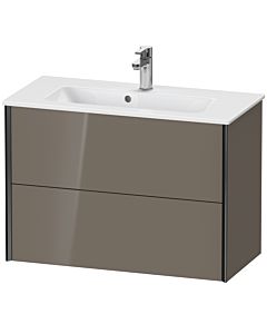 Duravit XViu vanity unit XV41790B289 81 x 56 x 39 cm, flannel gray high gloss, 2 drawers, wall-hung, matt black