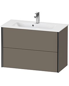 Duravit XViu Waschtisch-Unterschrank XV41790B290 81 x 56 x 39 cm, flannel grey seidenmatt, 2 Schubkästen, wandhängend, schwarz matt