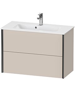 Duravit XViu Waschtisch-Unterschrank XV41790B291 81 x 56 x 39 cm, taupe matt, 2 Schubkästen, wandhängend, schwarz matt