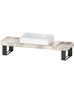Duravit Collection One Waschtisch-Konsolen-Set D4800800 140x45x90cm, mit Konsole, Konsolenträger, grauer Travertin poliert