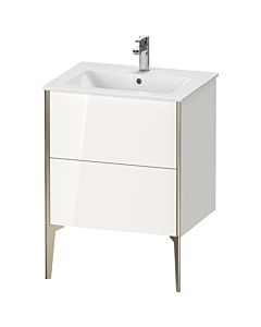 Duravit XViu vanity unit XV44810B122 61 x 59.4 x 48 cm, white high gloss, 2 pull-outs, standing, matt champagne