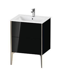 Duravit XViu vanity unit XV44810B140 61 x 59.4 x 48 cm, black high gloss, 2 pull-outs, standing, matt champagne