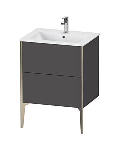 Duravit Meuble sous-vasque XViu XV44810B149 61 x 59,4 x 48 cm, graphite mat, 2 coulissants, debout, champagne mat