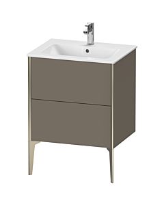 Duravit XViu vanity unit XV44810B190 61 x 59.4 x 48 cm, flannel gray silk matt, 2 pull-outs, standing, champagne matt
