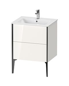 Duravit XViu vanity unit XV44810B222 61 x 59.4 x 48 cm, white high gloss, 2 pull-outs, standing, matt black