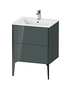 Duravit Meuble sous-vasque XViu XV44810B238 61 x 59,4 x 48 cm, gris dolomiti brillant, 2 coulissants, debout, noir mat