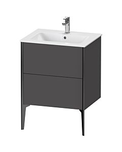 Duravit XViu vanity unit XV44810B249 61 x 59.4 x 48 cm, graphite matt, 2 pull-outs, standing, black matt