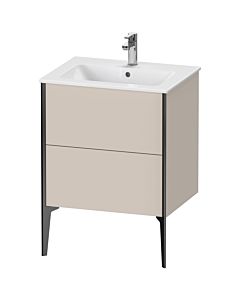Duravit Meuble sous-vasque XViu XV44810B291 61 x 59,4 x 48 cm, taupe mat, 2 coulissants, debout, noir mat