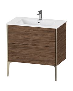 Duravit Meuble sous-vasque XViu XV44820B121 81 x 59,4 x 48 cm, noyer foncé, 2 coulissants, debout, champagne mat