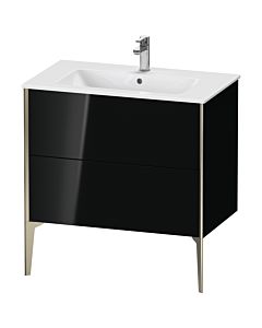 Duravit XViu vanity unit XV44820B140 81 x 59.4 x 48 cm, black high gloss, 2 pull-outs, standing, matt champagne