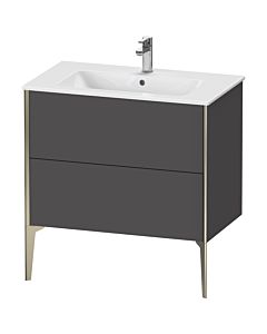 Duravit Meuble sous-vasque XViu XV44820B149 81 x 59,4 x 48 cm, graphite mat, 2 coulissants, debout, champagne mat