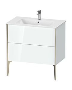 Duravit XViu vanity unit XV44820B185 81 x 59.4 x 48 cm, white high gloss, 2 pull-outs, standing, matt champagne