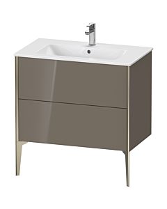 Duravit Meuble sous-vasque XViu XV44820B189 81 x 59,4 x 48 cm, gris flanelle brillant, 2 coulissants, debout, champagne mat