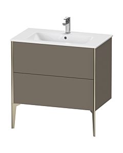 Duravit XViu vanity unit XV44820B190 81 x 59.4 x 48 cm, flannel gray silk matt, 2 pull-outs, standing, champagne matt