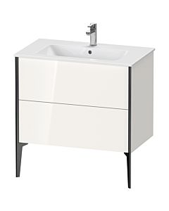 Duravit XViu vanity unit XV44820B222 81 x 59.4 x 48 cm, white high gloss, 2 pull-outs, standing, black matt