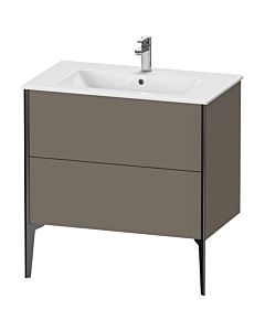 Duravit XViu vanity unit XV44820B290 81 x 59.4 x 48 cm, flannel gray silk matt, 2 pull-outs, standing, black matt