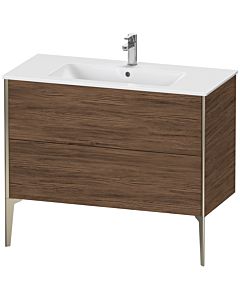 Duravit Meuble sous-vasque XViu XV44830B121 101 x 59,4 x 48 cm, noyer foncé, 2 coulissants, debout, champagne mat