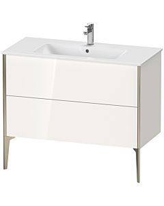 Duravit XViu vanity unit XV44830B122 101 x 59.4 x 48 cm, white high gloss, 2 pull-outs, standing, matt champagne