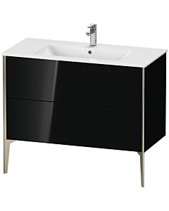 Duravit XViu vanity unit XV44830B140 101 x 59.4 x 48 cm, black high gloss, 2 pull-outs, standing, matt champagne