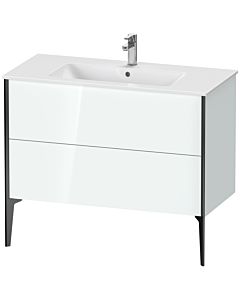 Duravit XViu vanity unit XV44830B285 101 x 59.4 x 48 cm, white high gloss, 2 pull-outs, standing, black matt