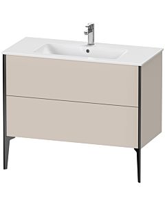 Duravit XViu Waschtisch-Unterschrank XV44830B291 101 x 59,4 x 48 cm, taupe matt, 2 Auszüge, stehend, schwarz matt