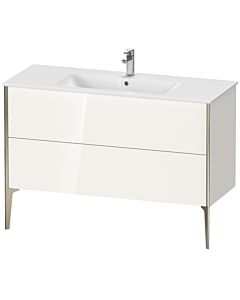 Duravit XViu vanity unit XV44840B122 121 x 59.4 x 48 cm, white high gloss, 2 pull-outs, standing, matt champagne