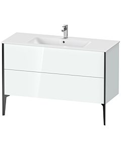 Duravit XViu vanity unit XV44840B285 121 x 59.4 x 48 cm, white high gloss, 2 pull-outs, standing, black matt