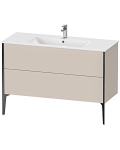 Duravit XViu Waschtisch-Unterschrank XV44840B291 121 x 59,4 x 48 cm, taupe matt, 2 Auszüge, stehend, schwarz matt