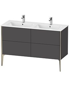 Duravit Meuble sous-vasque XViu XV44850B149 128x48x59,4cm, 4 coulissants, debout, champagne mat, graphite mat