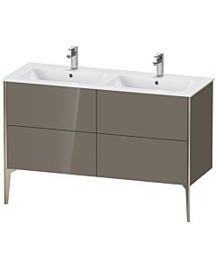 Duravit Meuble sous-vasque XViu XV44850B189 128x48x59,4cm, 4 coulissants, debout, champagne mat, gris flanelle brillant