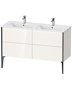 Duravit XViu Waschtisch-Unterschrank XV44850B222 128x48x59,4cm, 4 Auszüge, stehend, schwarz matt, weiß hochglanz