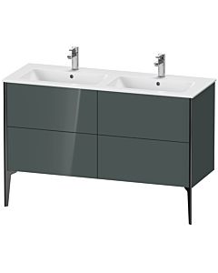 Duravit Meuble sous-vasque XViu XV44850B238 128x48x59,4cm, 4 coulissants, debout, noir mat, gris dolomiti brillant