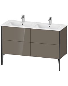 Duravit Meuble sous-vasque XViu XV44850B289 128x48x59,4cm, 4 coulissants, debout, noir mat, gris flanelle brillant