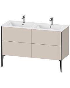 Duravit XViu Waschtisch-Unterschrank XV44850B291 128x48x59,4cm, 4 Auszüge, stehend, schwarz matt, taupe matt
