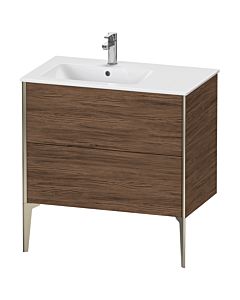 Duravit XViu Waschtisch-Unterschrank XV44860B121 81x48x59,4cm, 2 Auszüge, Becken links, champagner matt, nussbaum dunkel